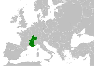 The Kingdom of Arles/Burgundy within Europe at the beginning of the 11th century