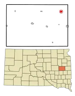 Location in Kingsbury County and the state of داکوتای جنوبی