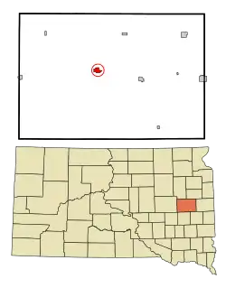 Location in Kingsbury County and the state of داکوتای جنوبی