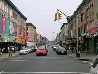 Knickerbocker Avenue, a main shopping street south of Maria Hernandez Park
