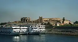 Tour boats at the Temple of Kom Ombo