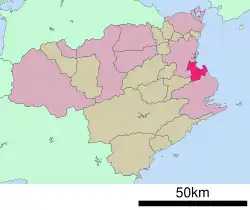 موقعیت Komatsushima در استان توکوشیما