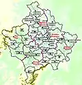 Map of municipalities of Kosovo