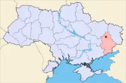 Kramatorsk on the map of Ukraine