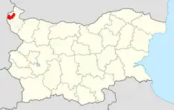 موقعیت شهرستان کولا، بلغارستان در نقشه