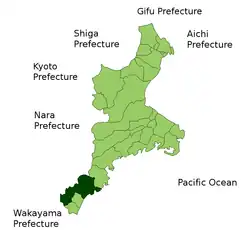 موقعیت Kumano در استان میه