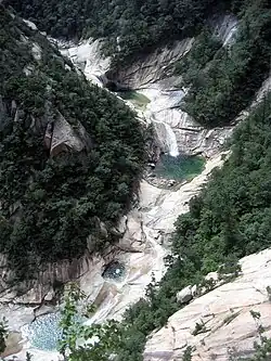 دره و رودخانه در میان کوه گومگانگ