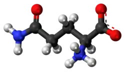 Ball-and-stick model of the L-isomer as a zwitterion