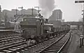 London Underground work train heads south to Lillie Bridge, 1968