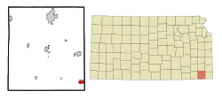 Location of Chetopa, Kansas
