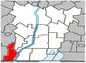 Location within Le Haut-Richelieu Regional County Municipality.