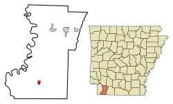Location in Lafayette County and the state of آرکانزاس