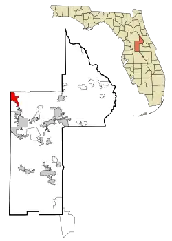 Location in Lake County and the state of فلوریدا