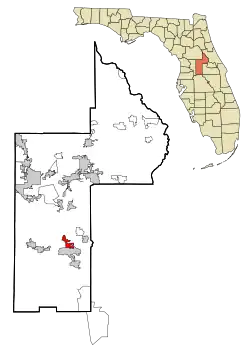 Location in Lake County and the state of فلوریدا
