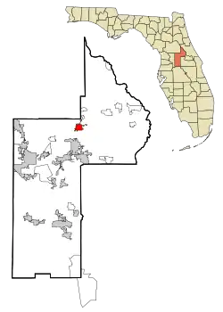 Location in Lake County and the state of فلوریدا