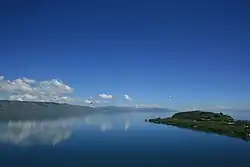 Sevanavank and peninsula along Lake Sevan