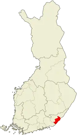 Location of Lappeenranta in Finland