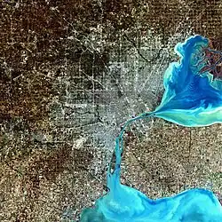 موقعیت کلان‌شهر دیترویت در نقشه