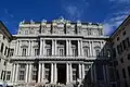 The neoclassical facade on Piazza Umberto I