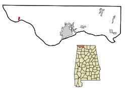 Location in شهرستان لاودردیل، آلاباما and the state of آلاباما