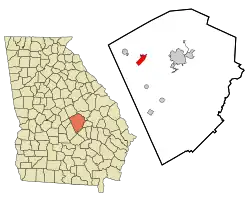 Location in Laurens County and the state of جورجیا