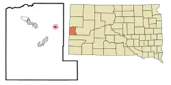Location in Lawrence County and the state of داکوتای جنوبی