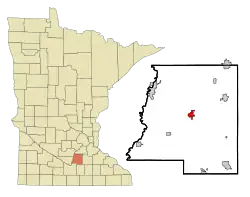 Location of Le Center, Minnesota