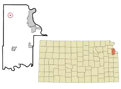 Location of Easton, Kansas