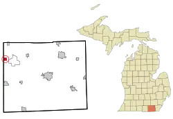 Location of Addison in Lenawee County, Michigan