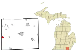 Location of Hudson, Michigan