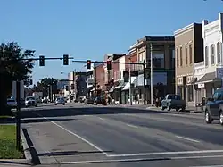 Route 11 passing through downtown Lenoir City, Tennessee.