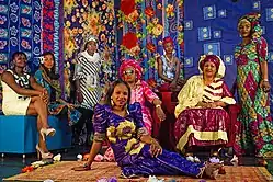Les Amazones d'Afrique during the recording of their album République Amazone in باماکو، مالی در ۲۰۱۶.