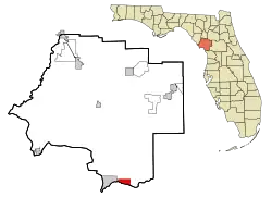 Location in Levy County and the state of فلوریدا