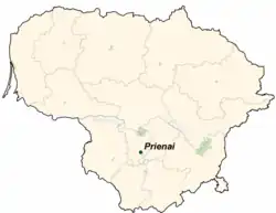 موقعیت پرینای در لیتوانی