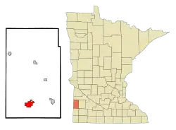 Location of Lake Benton, Minnesota