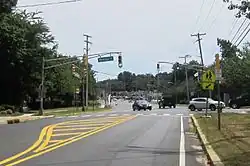 Intersection of Newman Springs Road (CR 520) and Phalanx Road in Lincroft