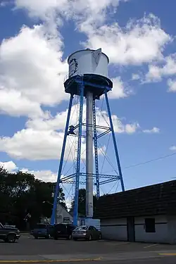 Lindström's old water tower, a community landmark