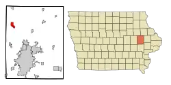 Location of Center Point, Iowa