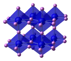 Unit cell ball and stick model of lithium nitride
