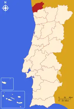 موقعیت منطقه ویانا دو کاستلو در نقشه