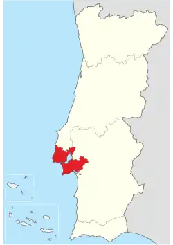 Map showing the Lisbon Metropolitan Area.