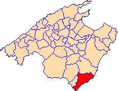 Location of Satanyí on Majorca
