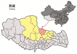 Location of Amdo County within Tibet