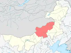 نقشهٔ آیماق شیلین‌گول در مغولستان داخلی