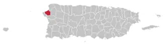 Location of Aguada in Puerto Rico