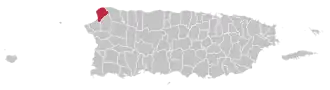 Location of Aguadilla in Puerto Rico