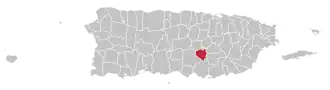 Location of Aibonito in Puerto Rico