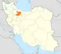 موقعیت استان قزوین در ایران.