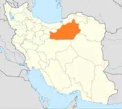 موقعیت استان سمنان در ایران.