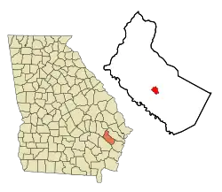 Location in Long County and the state of جورجیا